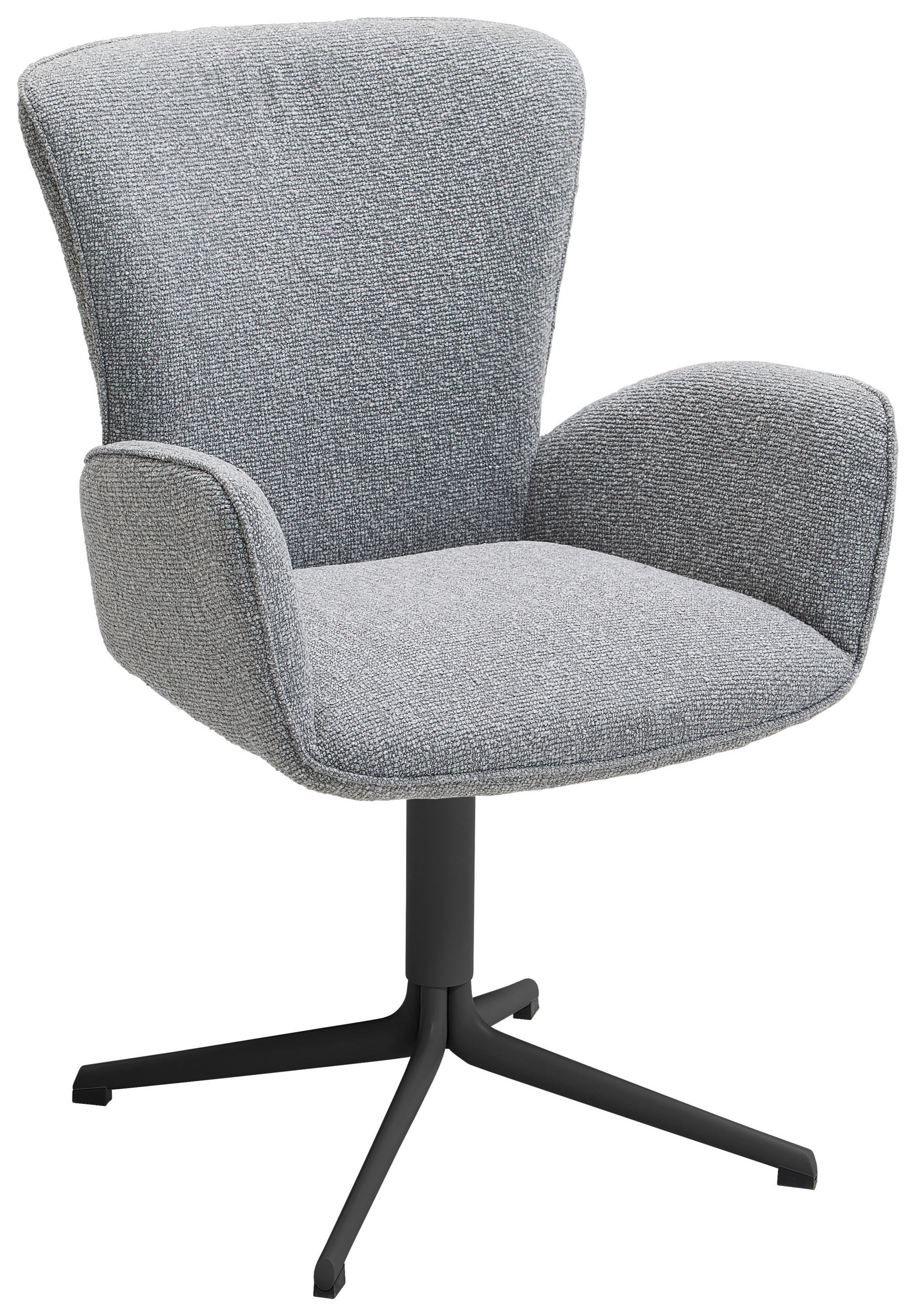 ARMLEHNSTUHL  in Eisen Jacquard, Flachgewebe  - Schwarz/Grau, Design, Textil/Metall (63/92/63cm) - Valdera