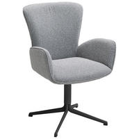 ARMLEHNSTUHL  in Eisen Jacquard, Flachgewebe  - Schwarz/Grau, Design, Textil/Metall (63/92/63cm) - Valdera