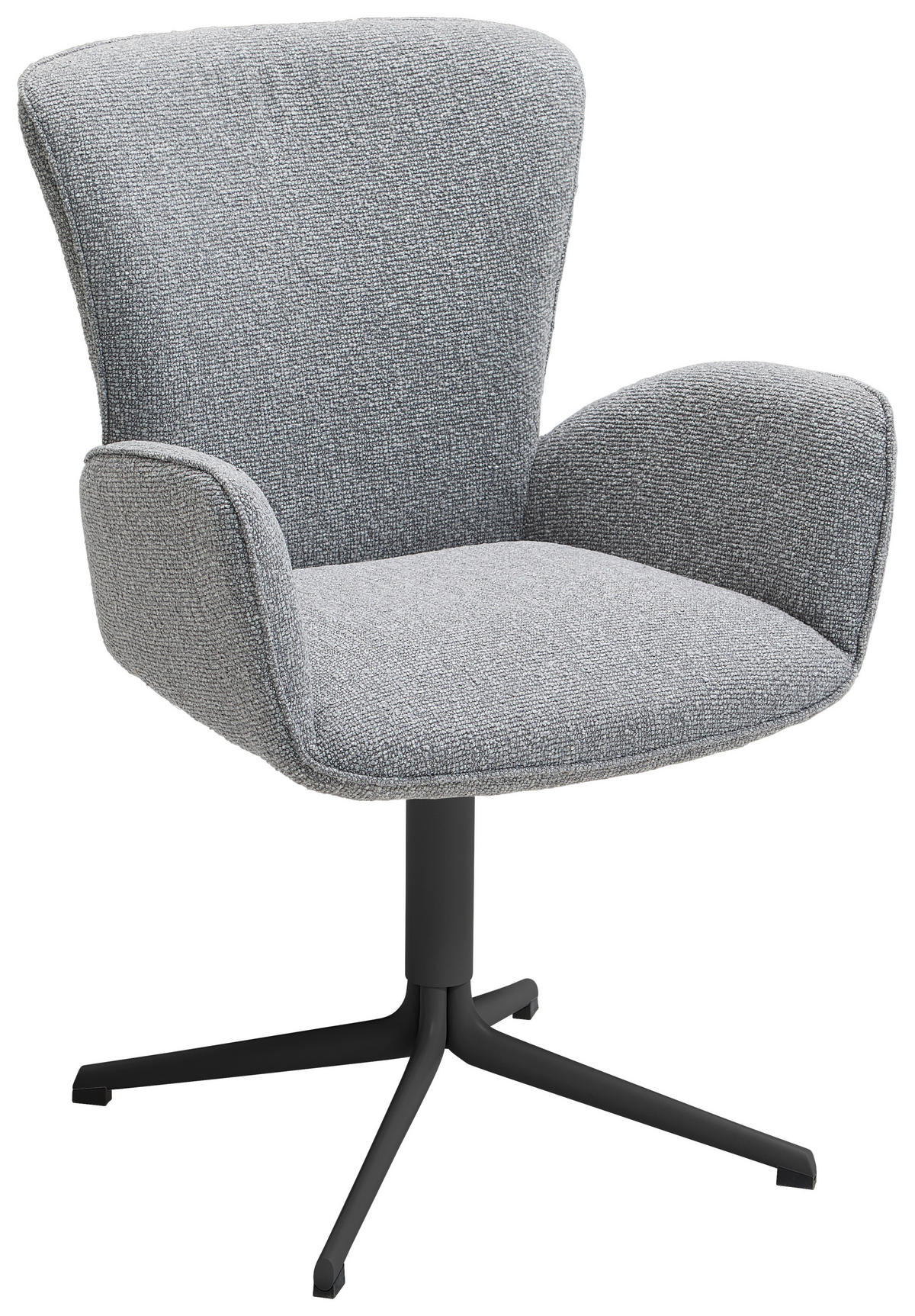 ARMLEHNSTUHL  in Eisen Jacquard, Flachgewebe  - Schwarz/Grau, Design, Textil/Metall (63/92/63cm) - Valdera