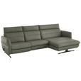 ECKSOFA in Echtleder Grau  300/157 cm  - Schwarz/Grau, Design, Leder/Metall (300/157cm) - Dieter Knoll