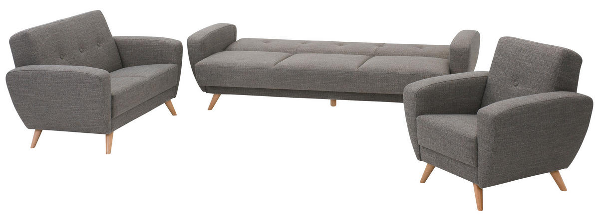 SCHLAFSOFA in Textil Grau  - Naturfarben/Grau, Design, Holz/Textil (230/85/82cm) - Max Winzer