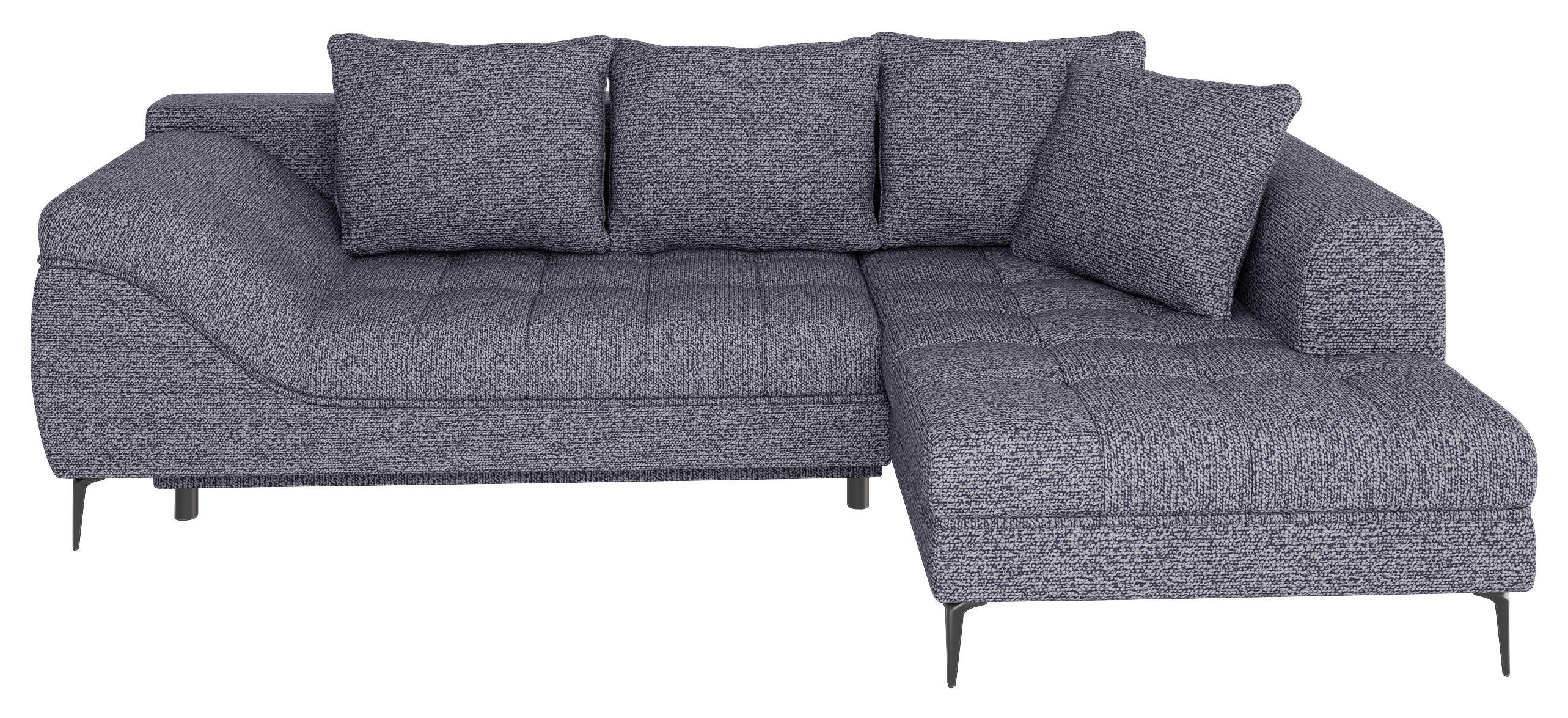 ECKSOFA Anthrazit Struktur, Bouclé  - Anthrazit/Schwarz, Design, Textil (177/276cm) - MID.YOU