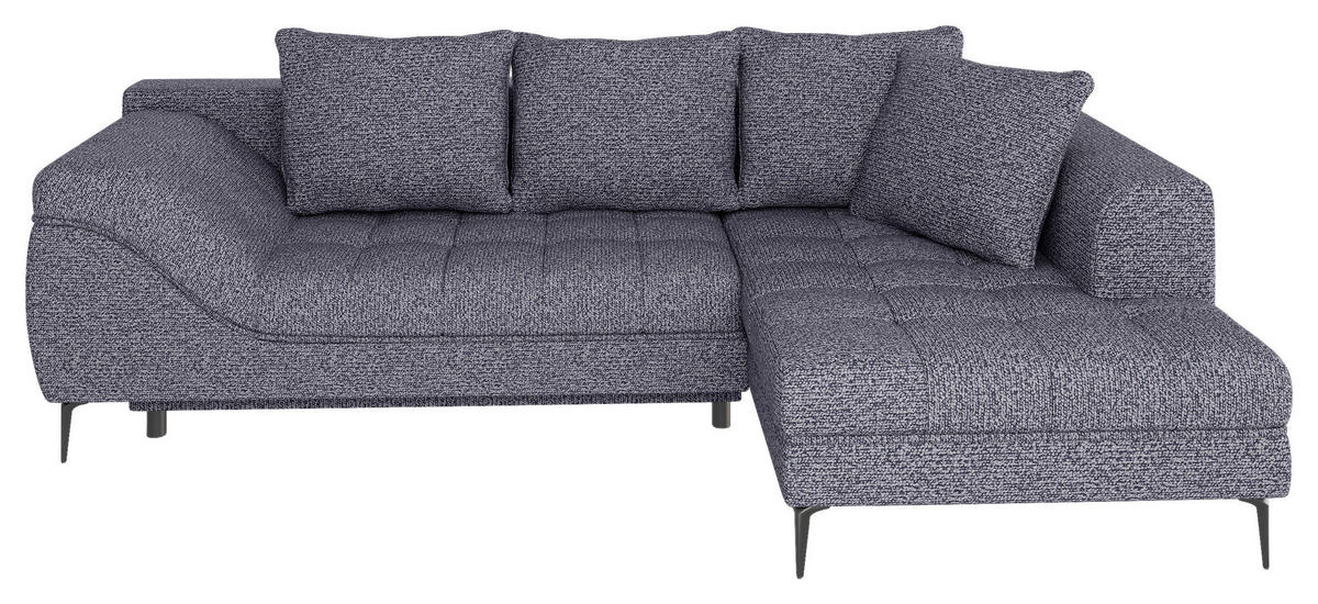 ECKSOFA Anthrazit Struktur, Bouclé  - Anthrazit/Schwarz, Design, Textil (177/276cm) - MID.YOU