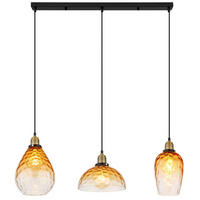 HÄNGELEUCHTE 91/25/120 cm  - Klar/Messingfarben, KONVENTIONELL, Glas/Metall (91/25/120cm) - Globo