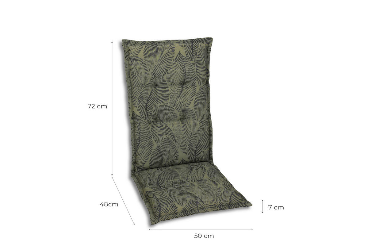SESSELAUFLAGENSET in Grün Blätter  - Grün, Basics, Textil (50/7/120cm)