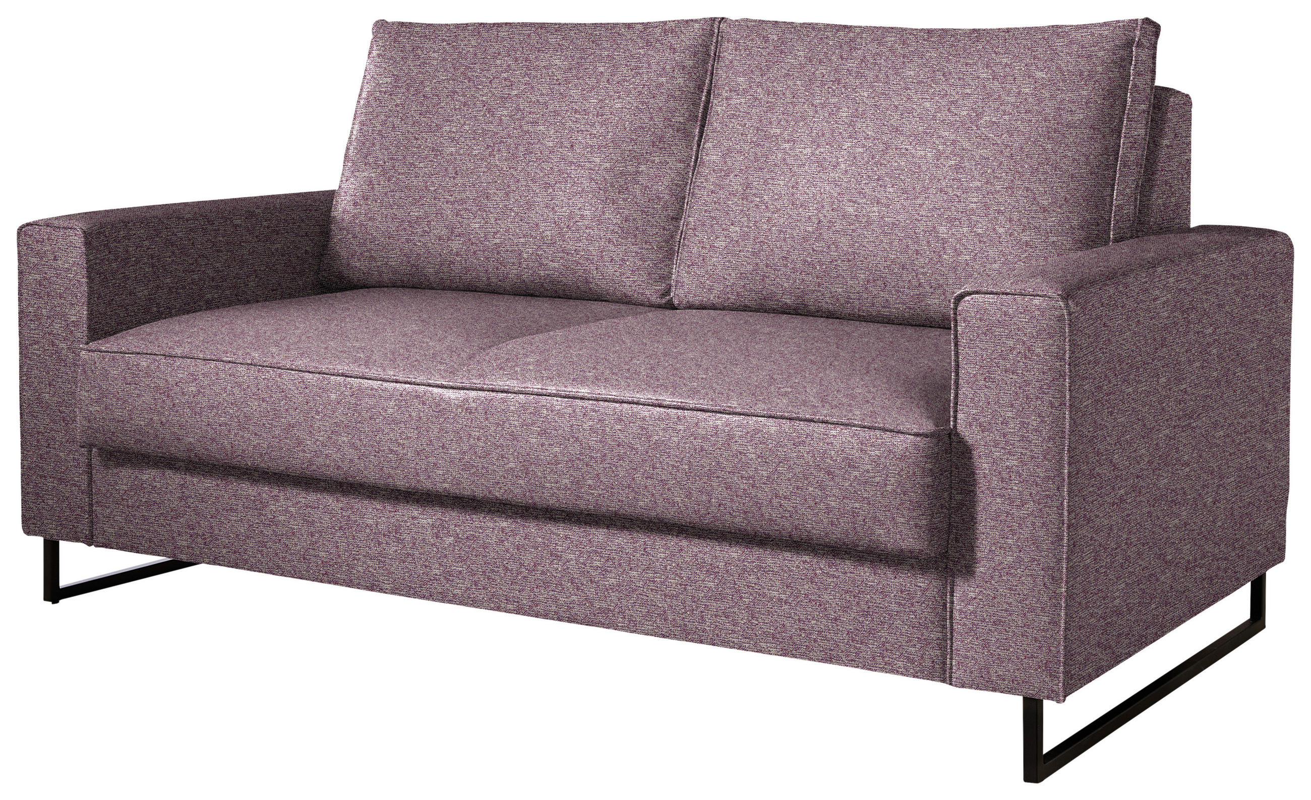 SCHLAFSOFA  in Flachgewebe Beere  - Beere/Schwarz, Design, Textil/Metall (174/90/95cm) - Bali