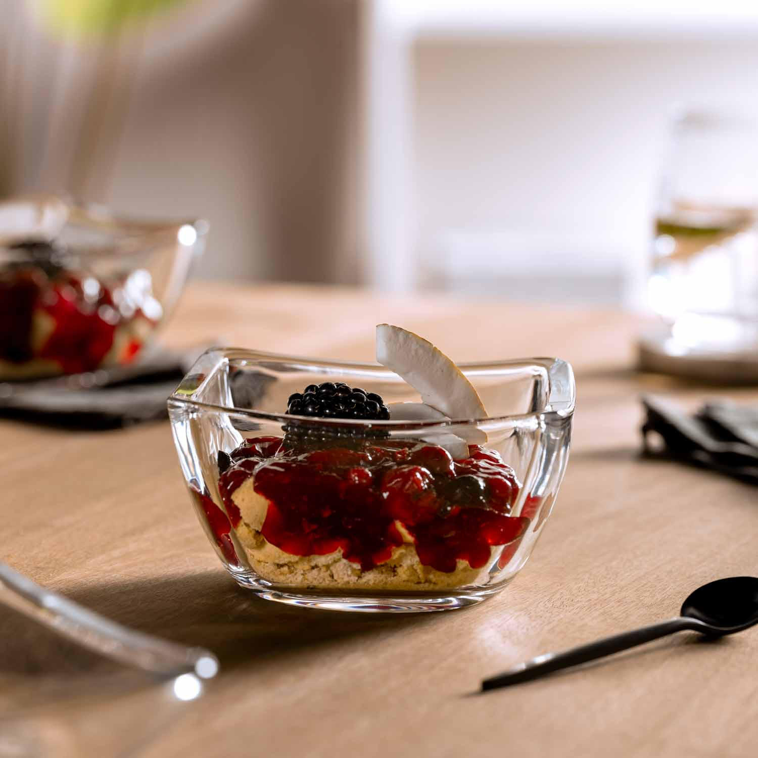 MÜSLISCHALENSET Piazza 4-teilig  - Transparent, Design, Glas (12/6,5/12cm) - Leonardo
