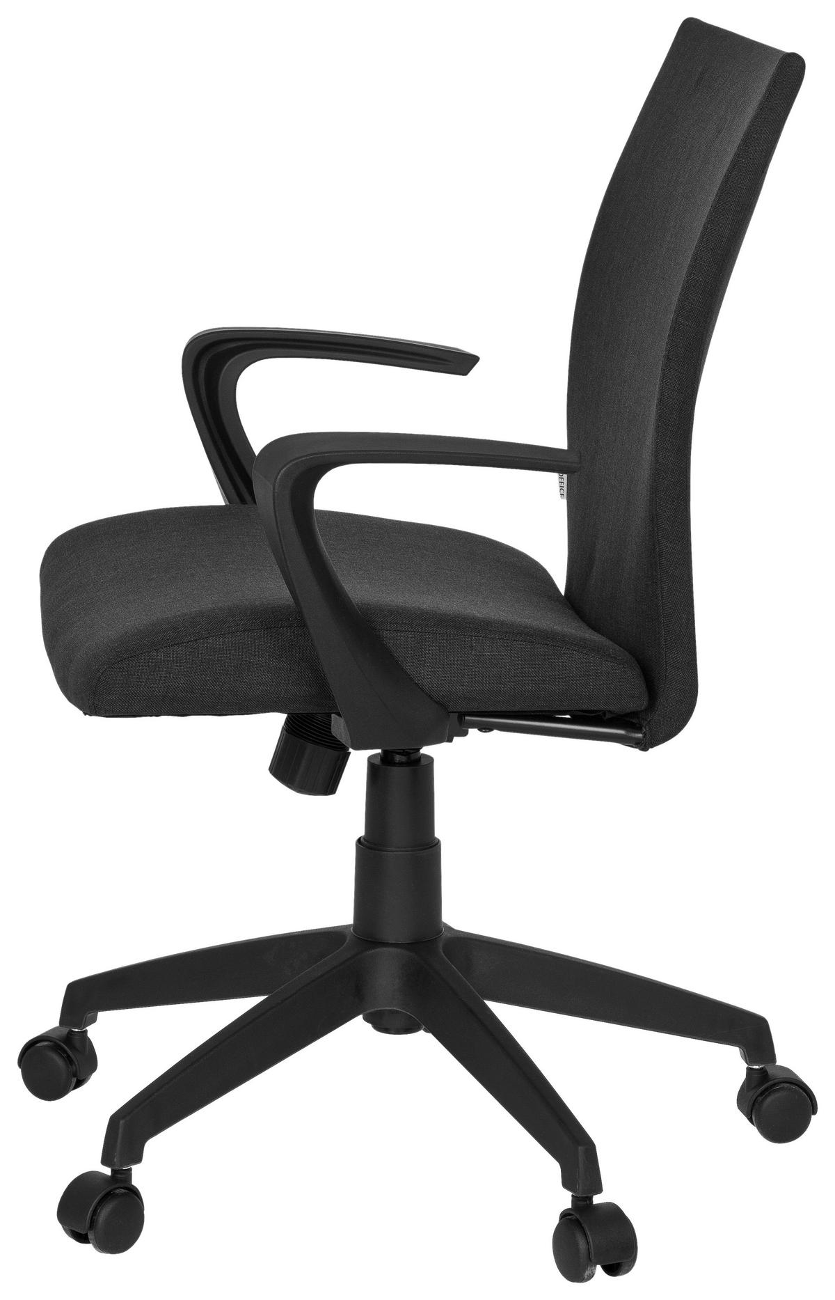 OTOČNÁ ŽIDLE, plochá tkanina, černá - černá, Moderní, textil/plast (54/104/44cm) - MID.YOU