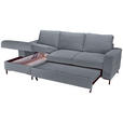 ECKSOFA Dunkelgrau Cord  - Dunkelgrau/Schwarz, KONVENTIONELL, Textil/Metall (150/240cm) - Carryhome