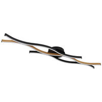 STROPNA SVETILKA GERONIMO 108/18/6 cm   - črna/temno rjava, Basics, kovina/umetna masa (108/18/6cm)