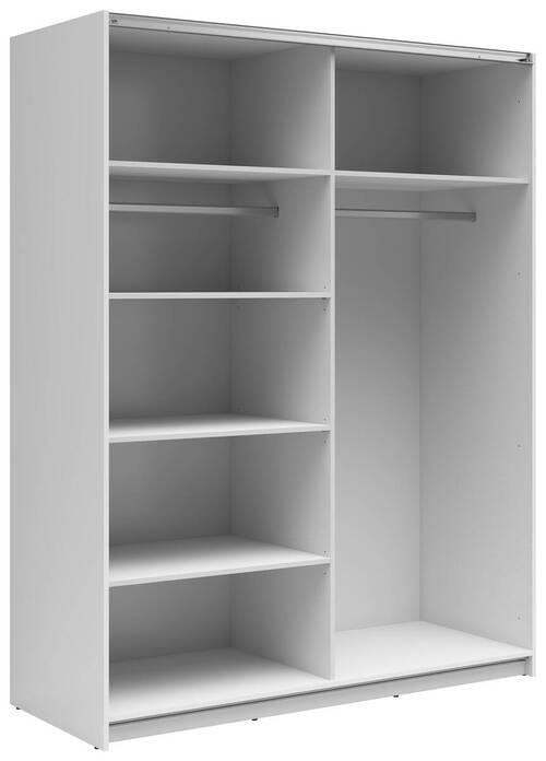Thumbnail - Mid.you Schwebetürenschrank, Weiß Hochglanz, Metall, 3 Fächer, 153.5x195.5x60 cm, FSC Mix, Schlafzimmer, Kleiderschränke...