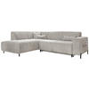 ECKSOFA Beige Cord  - Beige/Schwarz, Textil/Metall (192/250cm) - MID.YOU
