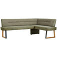ECKBANK 215/173 cm  in Grün, Eichefarben  - Eichefarben/Schwarz, KONVENTIONELL, Holz/Textil (215/173cm) - Voleo