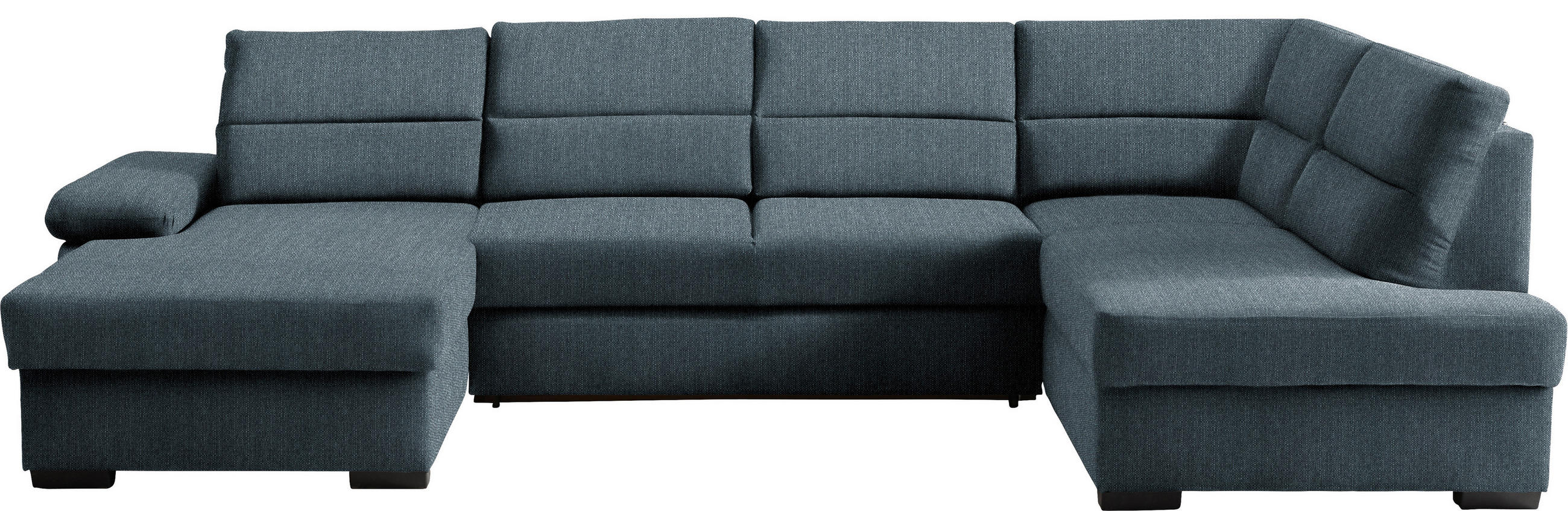 WOHNLANDSCHAFT in Webstoff Blau  - Blau/Dunkelbraun, Konventionell, Kunststoff/Textil (166/319/183cm) - Cantus