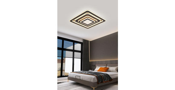 LED-DECKENLEUCHTE 46,7/46,7/6,5 cm   - Schwarz, Design, Kunststoff/Metall (46,7/46,7/6,5cm) - Novel