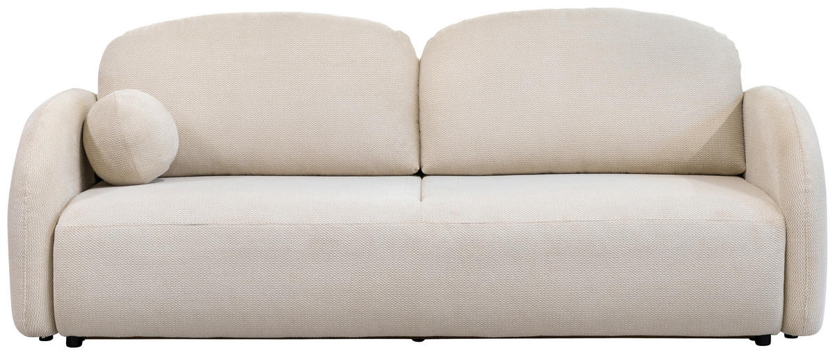 SCHLAFSOFA ROMA  mit Struktur Beige  - Beige/Schwarz, Design, Textil (230/90/105cm) - MID.YOU
