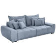 BIGSOFA Flachgewebe Blau  - Blau/Schwarz, KONVENTIONELL, Holz/Textil (280/67/120cm) - Carryhome