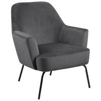 FÅTÖLJ i textil mörkgrå  - mörkgrå/svart, Klassisk, metall/textil (75/83/75cm) - Livetastic