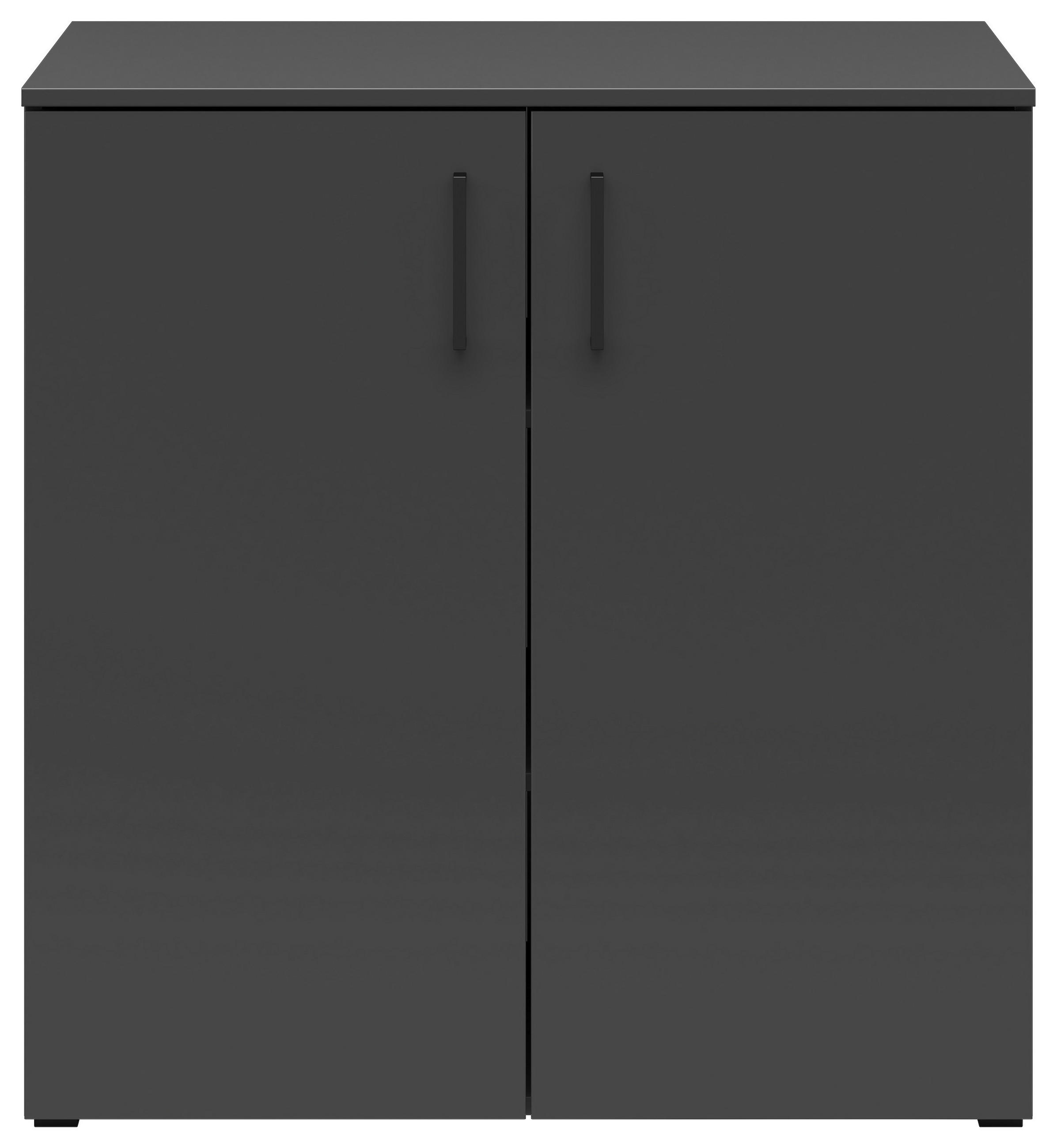 COMODĂ 80/83/52 cm  - grafit/antracit, Modern, plastic/material pe bază de lemn (80/83/52cm) - Carryhome