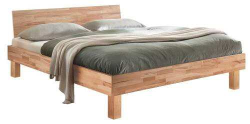 BETT 200/200 cm  in Kernbuche   - Buchefarben/Kernbuche, Natur, Holz (200/200cm) - Hasena