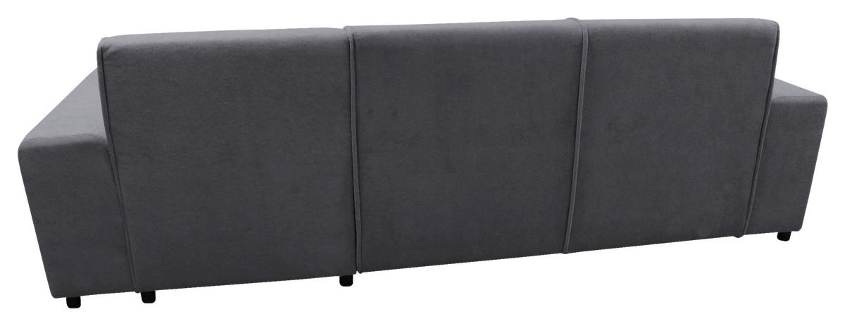 ECKSOFA Dunkelgrau Struktur, Bouclé  - Dunkelgrau/Schwarz, Design, Kunststoff/Textil (270/175cm) - MID.YOU