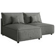 ECKSOFA Grau Webstoff Zierkissen, Rückenkissen, Rücken echt  - Schwarz/Grau, MODERN, Kunststoff/Textil (153/200cm) - Xora