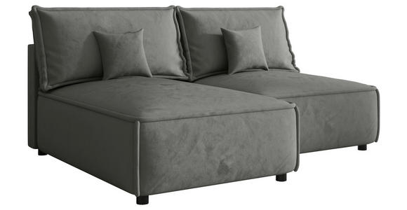 ECKSOFA Grau Webstoff Zierkissen, Rückenkissen, Rücken echt  - Schwarz/Grau, MODERN, Kunststoff/Textil (153/200cm) - Xora