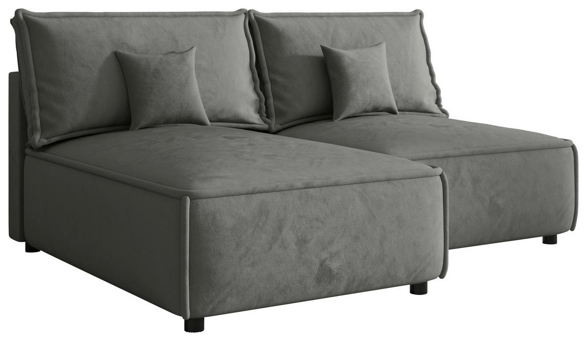 ECKSOFA Grau Webstoff Zierkissen, Rückenkissen, Rücken echt  - Schwarz/Grau, MODERN, Kunststoff/Textil (153/200cm) - Xora