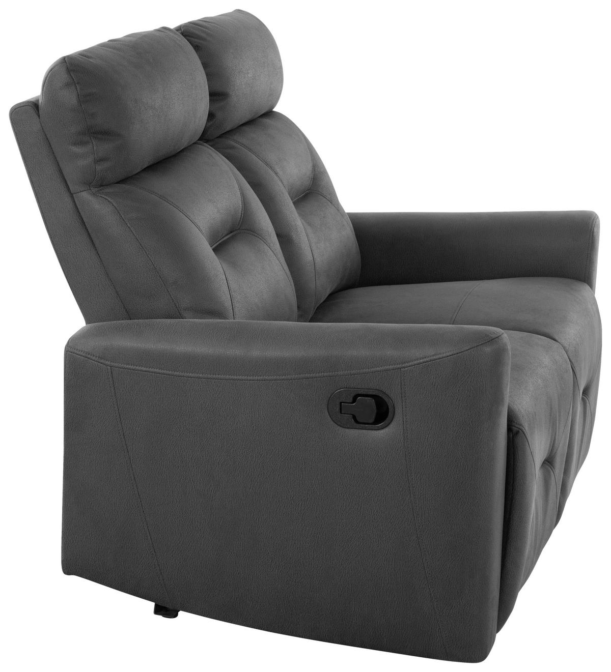 SITZGARNITUR Mikrofaser Grau  - Schwarz/Grau, Design, Textil/Metall - Livetastic
