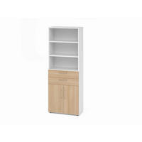 AKTENSCHRANK Weiß, Eichefarben  - Eichefarben/Weiß, Basics, Holzwerkstoff (80/215,6/41,7cm) - Venda