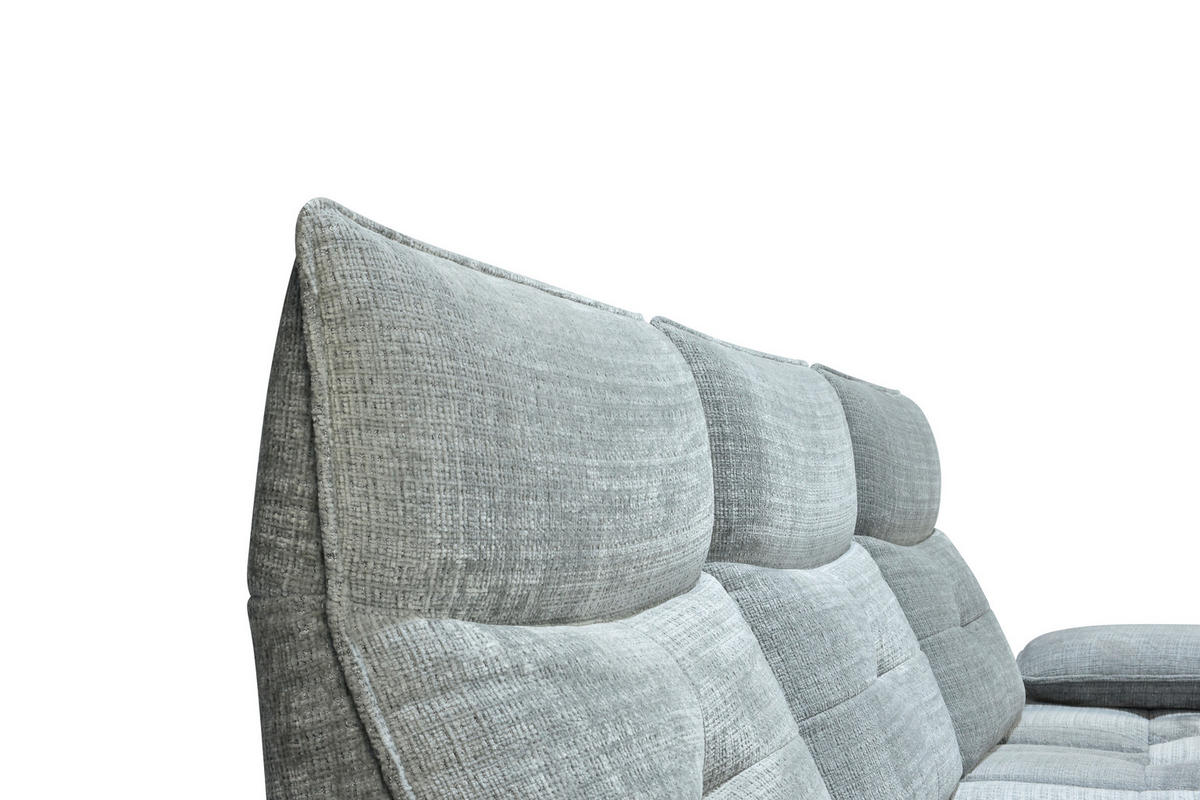 ECKSOFA Hellgrau Chenille  - Hellgrau/Schwarz, Design, Kunststoff/Textil (314/162cm) - Livetastic