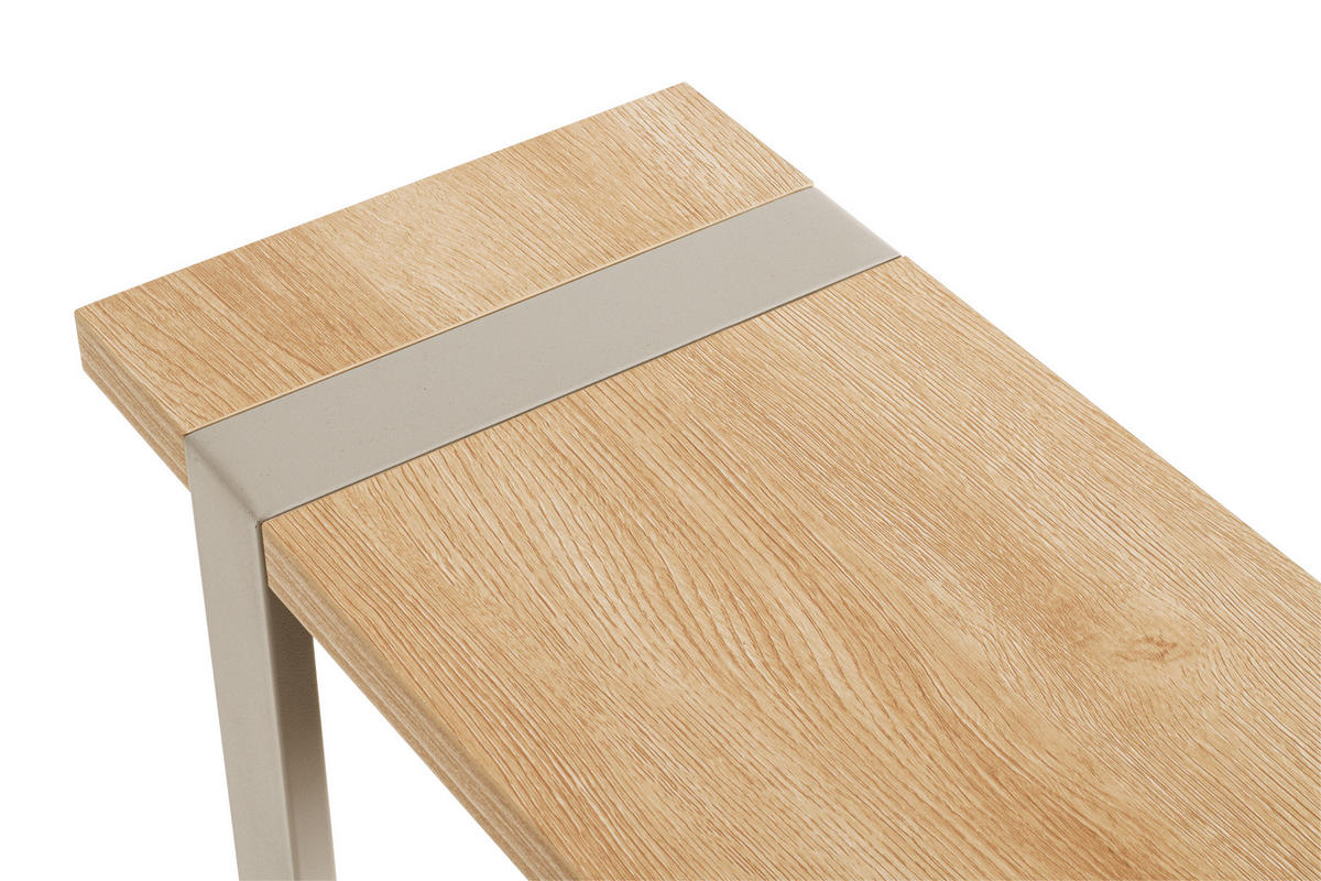 ODKLÁDACÍ STOLEK, šedá, barvy dubu - šedá/barvy dubu, Design, kov/kompozitní dřevo (49/24/64cm)