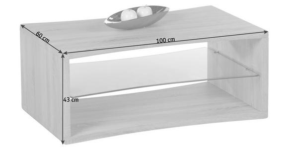 COUCHTISCH Klarglas 100/60/43 cm Freiform Weiß - Weiß, KONVENTIONELL, Glas/Holzwerkstoff (100/60/43cm) - Carryhome