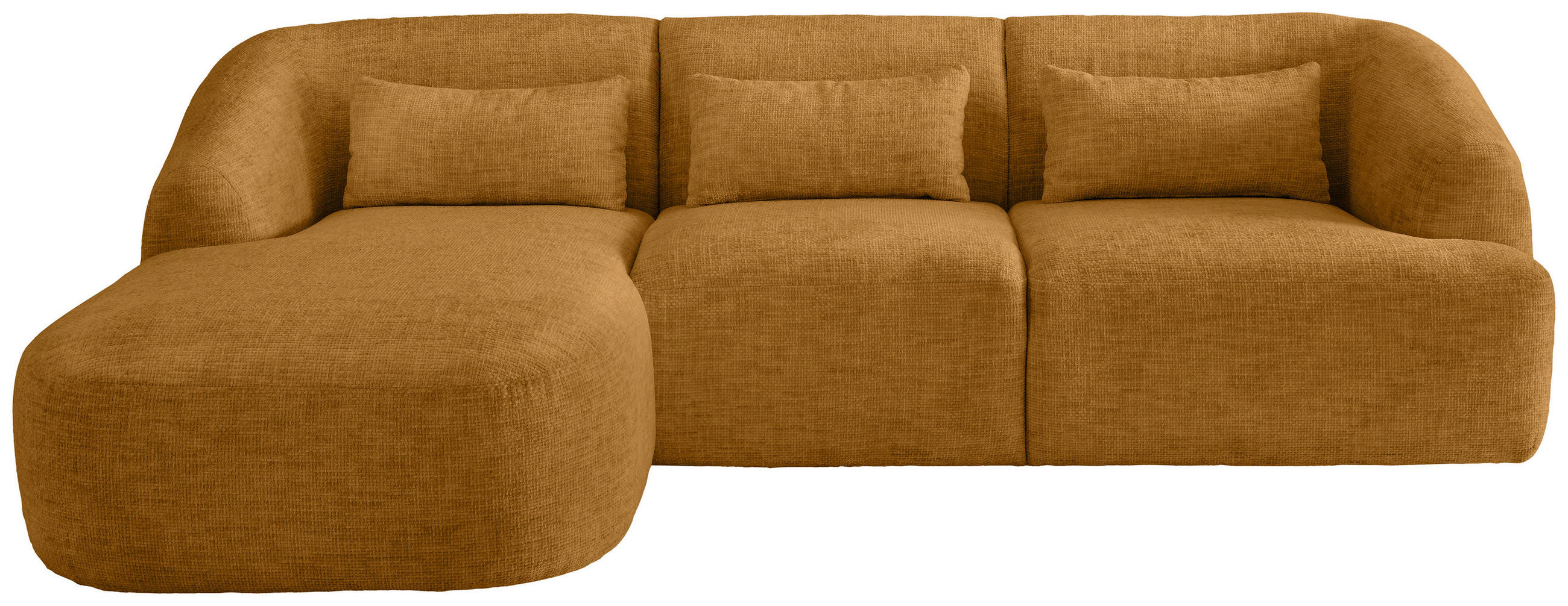 ECKSOFA in Struktur Goldfarben  160/256 cm  - Goldfarben/Schwarz, MODERN, Kunststoff/Textil (160/256cm) - Livetastic