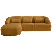 ECKSOFA in Struktur Goldfarben  - Goldfarben/Schwarz, Modern, Kunststoff/Textil (160/256cm) - Livetastic