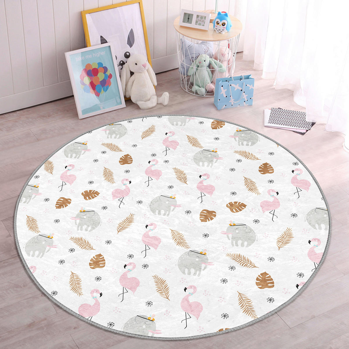 KINDERTEPPICH  Wohnzimmer 120/120 cm Beige rund  - Beige, Basics, Textil (120/120cm)