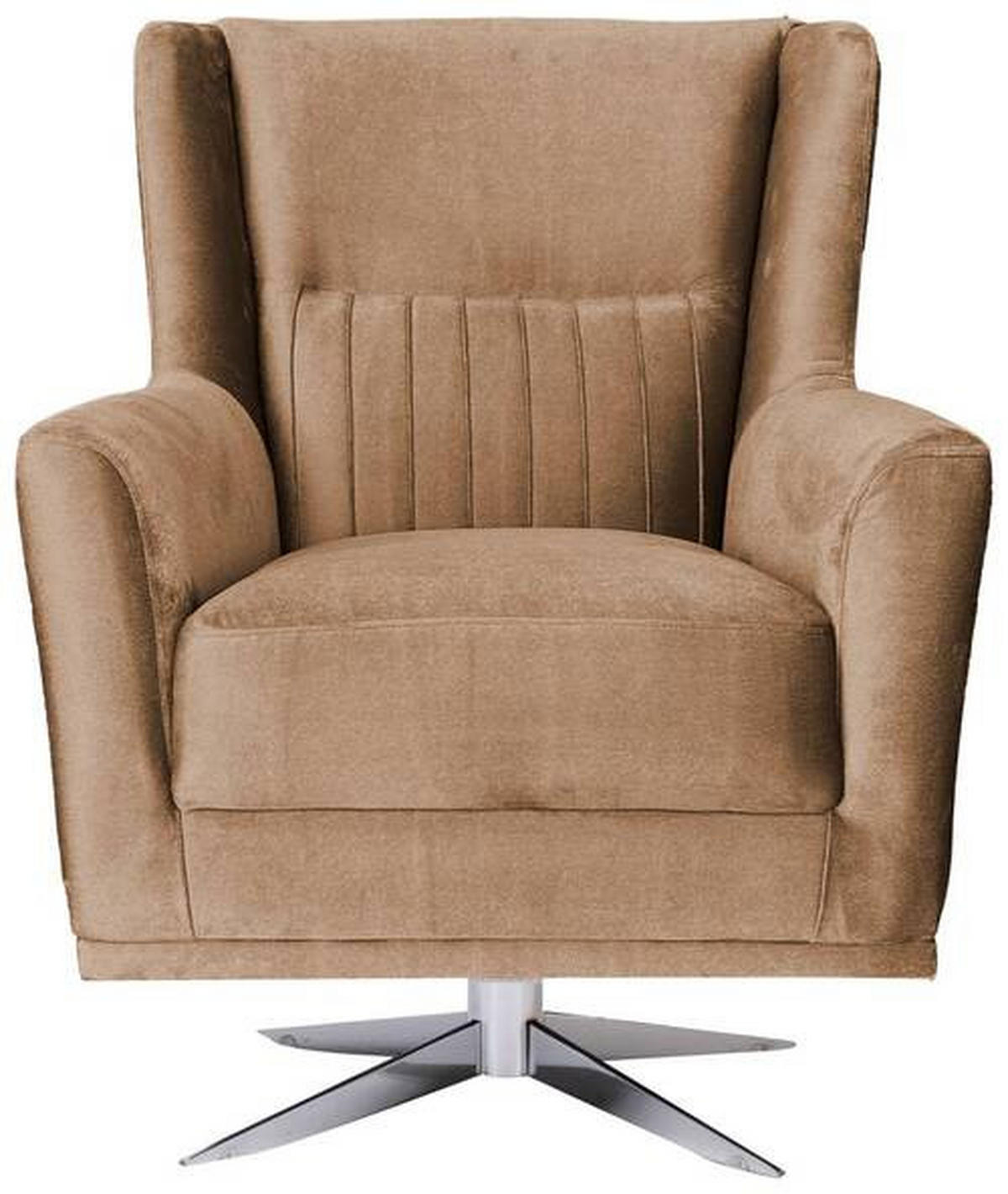 FOTEL - krómszínű/taupe, Design, textil/fém (70/96/75cm) - Livetastic