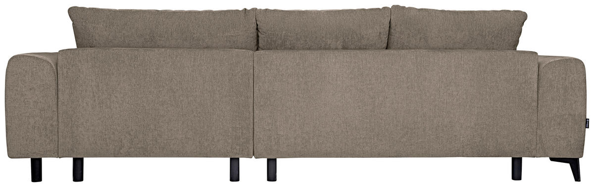 ECKSOFA Taupe Chenille  - Taupe/Schwarz, KONVENTIONELL, Kunststoff/Textil (279/222cm) - Hom`in