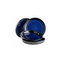 TELLERSET 4-teilig  - Blau/Schwarz, Basics, Keramik - Mäser