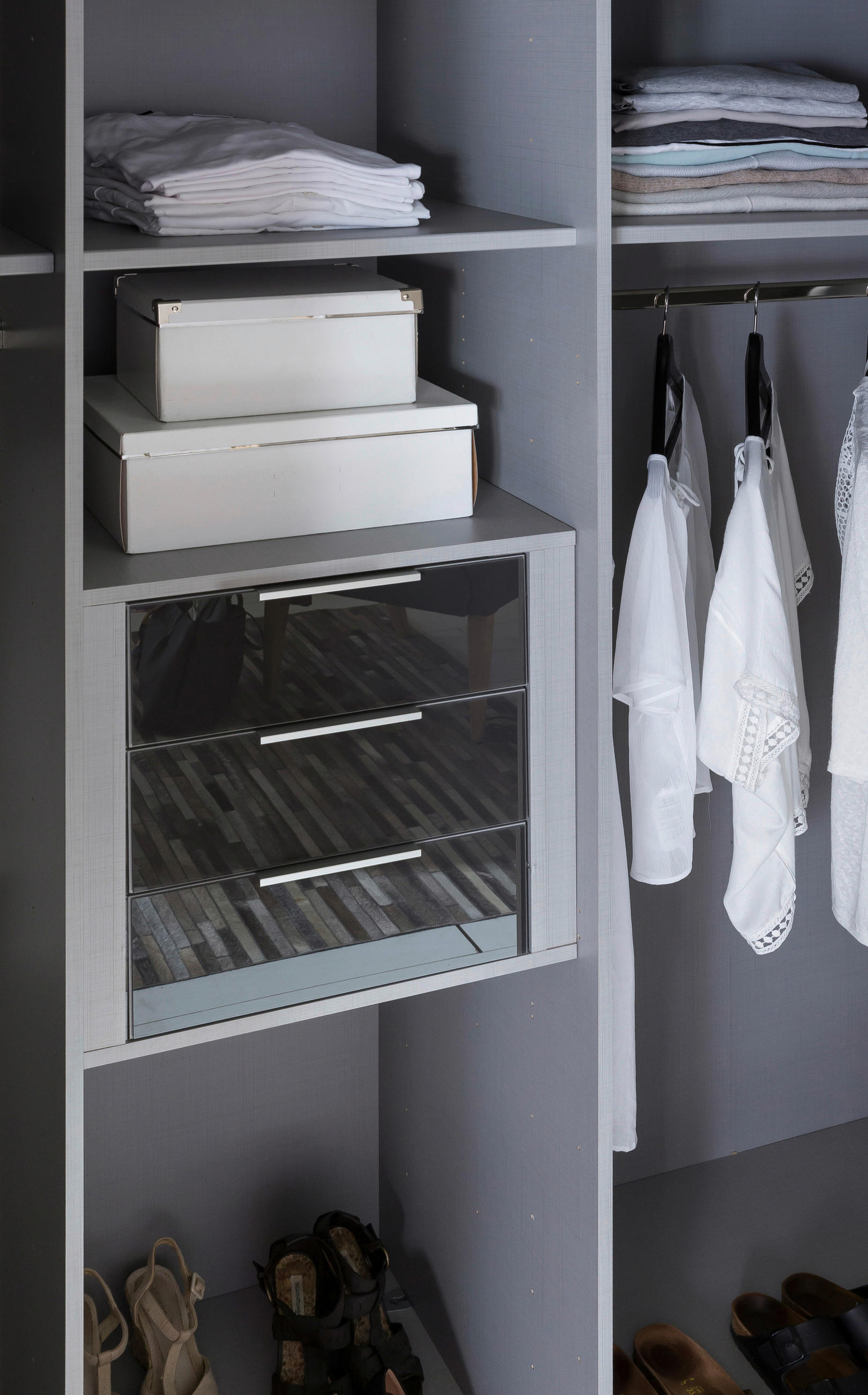 SCHUBKASTENEINSATZ 48/51/50 cm Grau  - Grau, KONVENTIONELL, Glas/Holzwerkstoff (48/51/50cm) - Carryhome