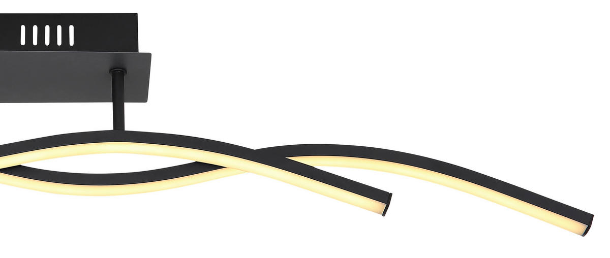 LED PLAFONJERA Marius  - opal/crna, Dizajnerski, metal/plastika (88/8/15,5cm)