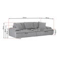 BIGSOFA Flachgewebe Grün  - Schwarz/Grün, KONVENTIONELL, Kunststoff/Textil (276/95/130cm) - Carryhome