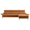 ECKSOFA in Bouclé Cognac  - Cognac/Schwarz, Design, Textil/Metall (330/186cm) - Johann Jakob