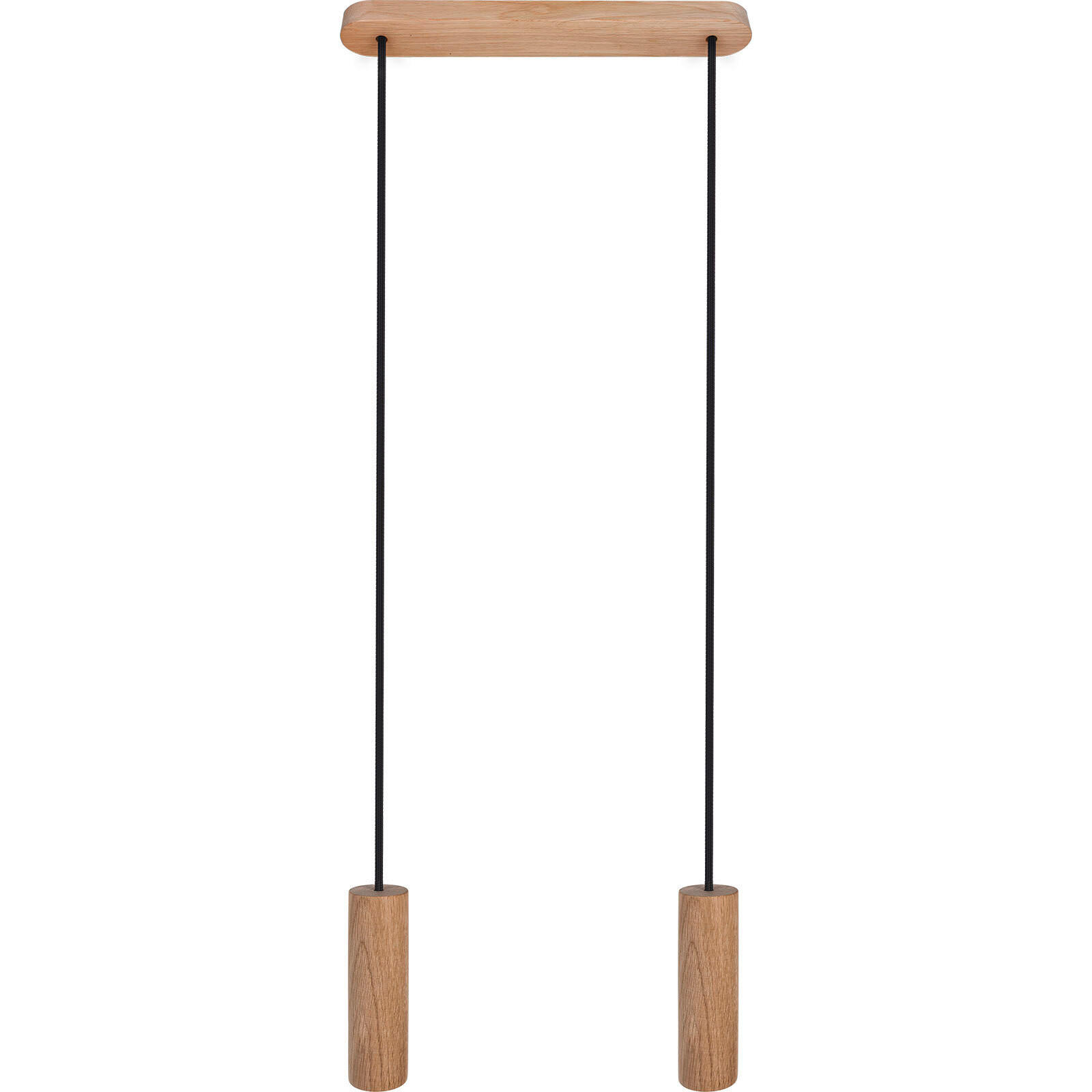HÄNGELEUCHTE Madera - Eiche 37/90-140 cm   - Schwarz/Naturfarben, Natur, Holz (37/90-140cm)
