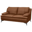 2-SITZER-SOFA Cognac Echtleder  - Cognac/Schwarz, Design, Leder/Metall (178/92/98cm) - Novel