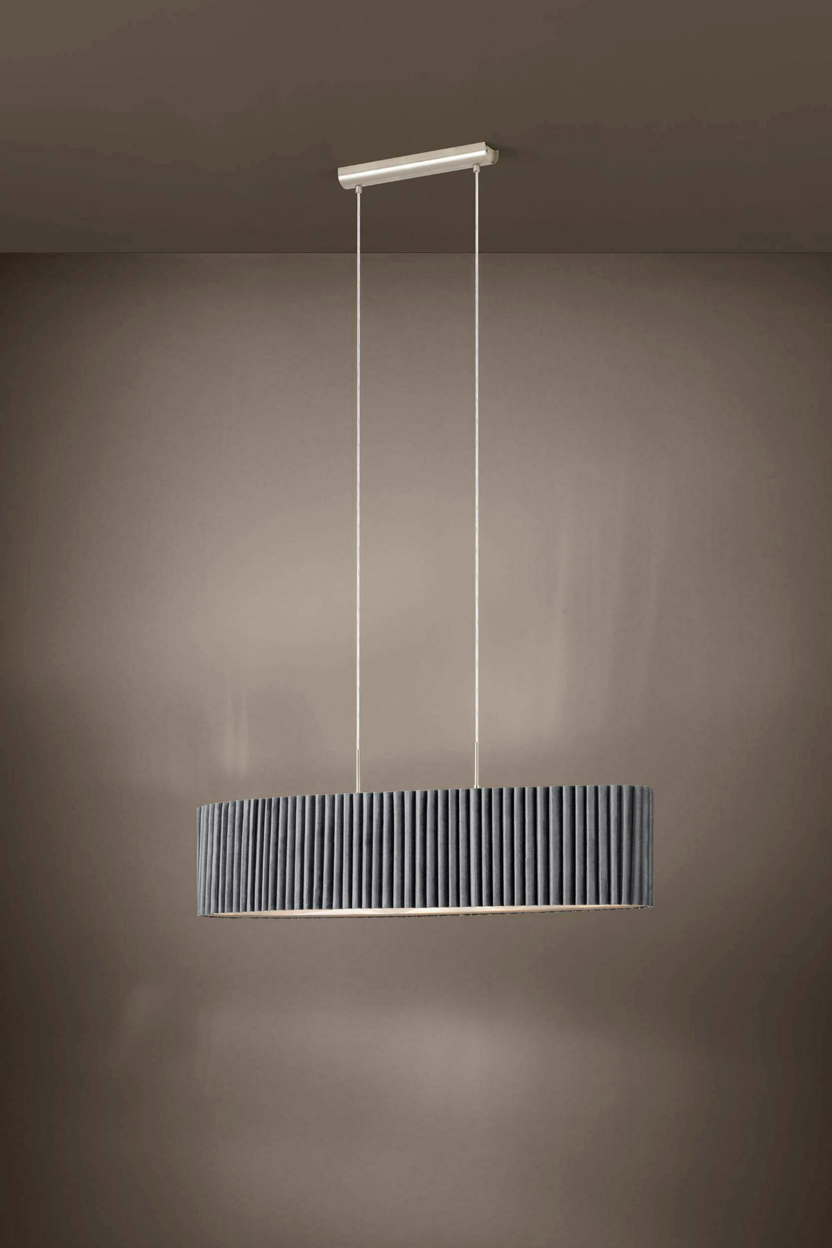 HÄNGLAMPA 150 cm  - grå, Basics, metall/textil (150cm) - Eglo