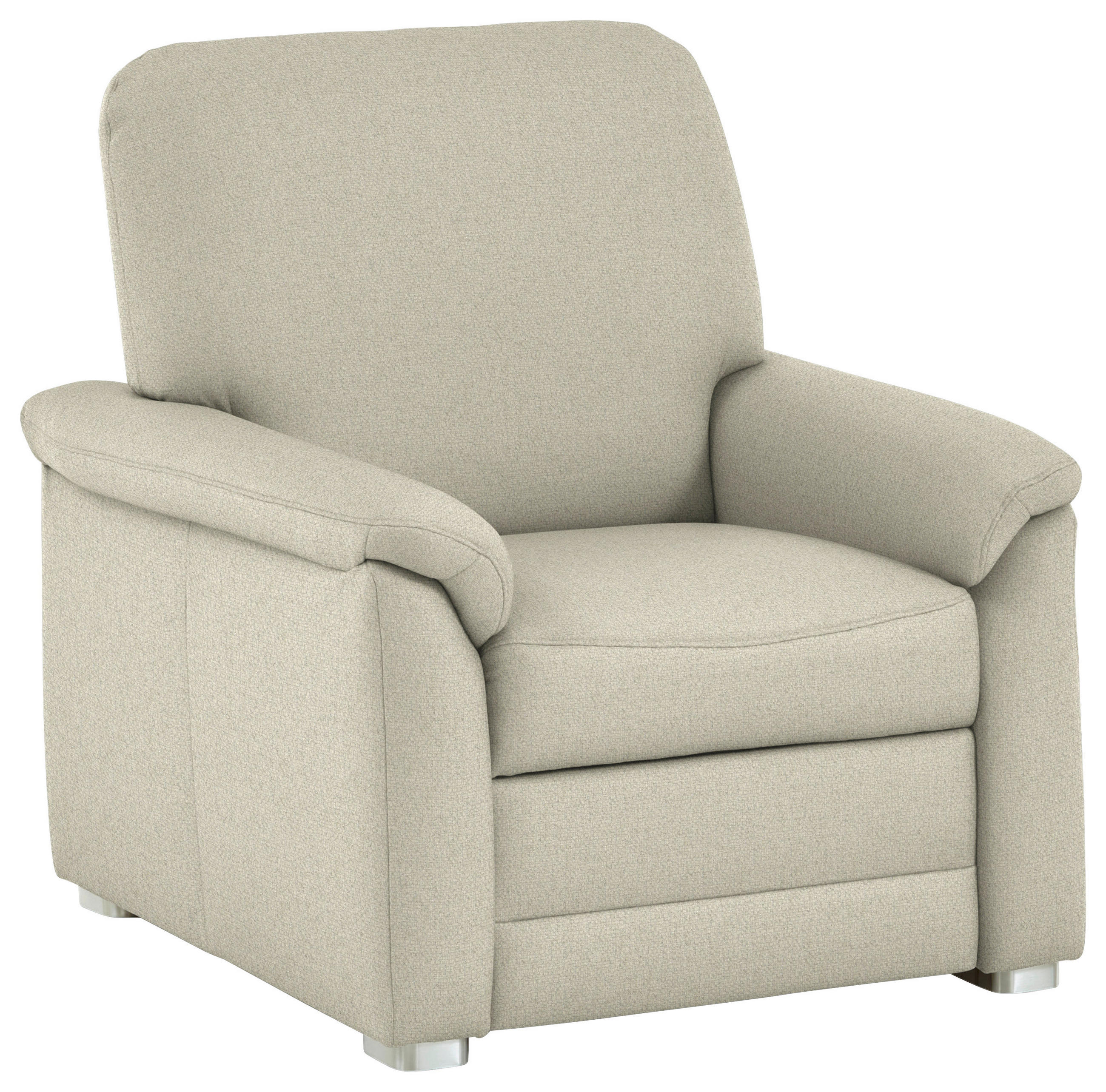 SESSEL Chenille Silberfarben  - Silberfarben/Alufarben, Konventionell, Textil/Metall (88/96/89cm) - Beldomo Comfort