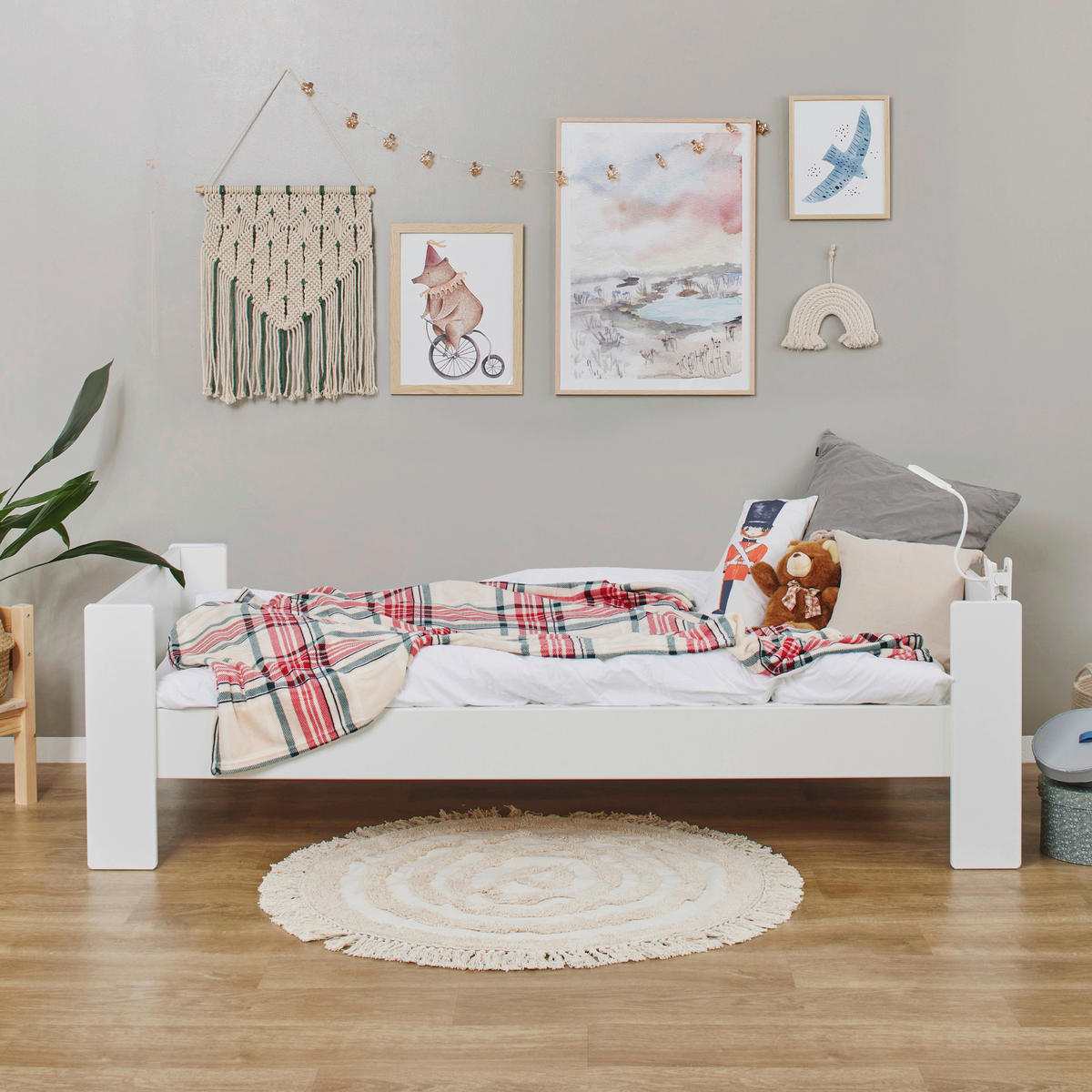 KINDER-/JUNIORBETT - Naturfarben/Weiß, MODERN, Holz/Holzwerkstoff (90/200cm) - MID.YOU