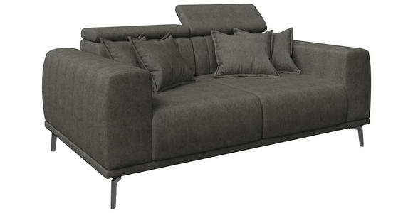 2-SITZER-SOFA  in Webstoff Dunkelgrau  - Dunkelgrau/Schwarz, KONVENTIONELL, Textil/Metall (200/80/113cm) - Carryhome