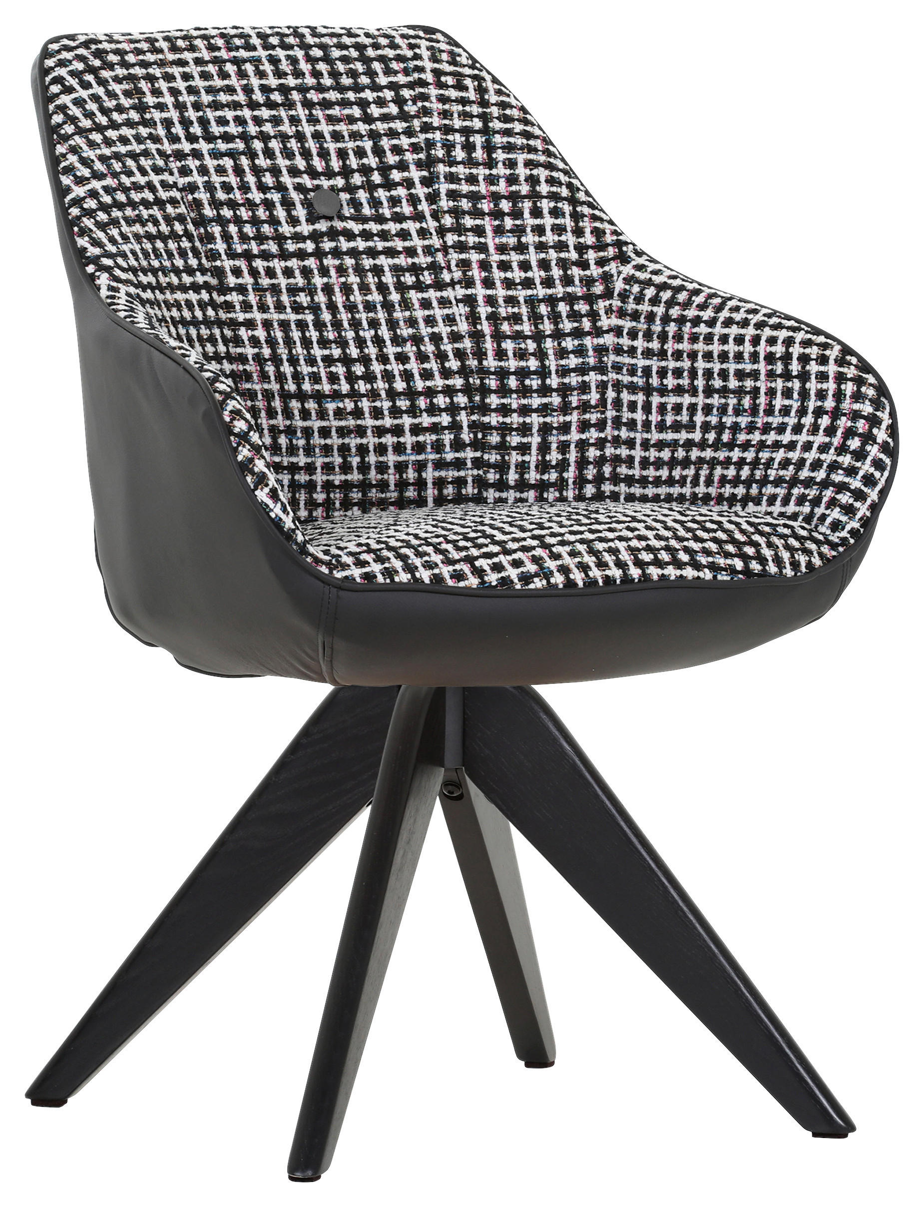 Novel ŽIDLE S PODRUČKAMI, žinylka, vzhled kůže, černá, bílá